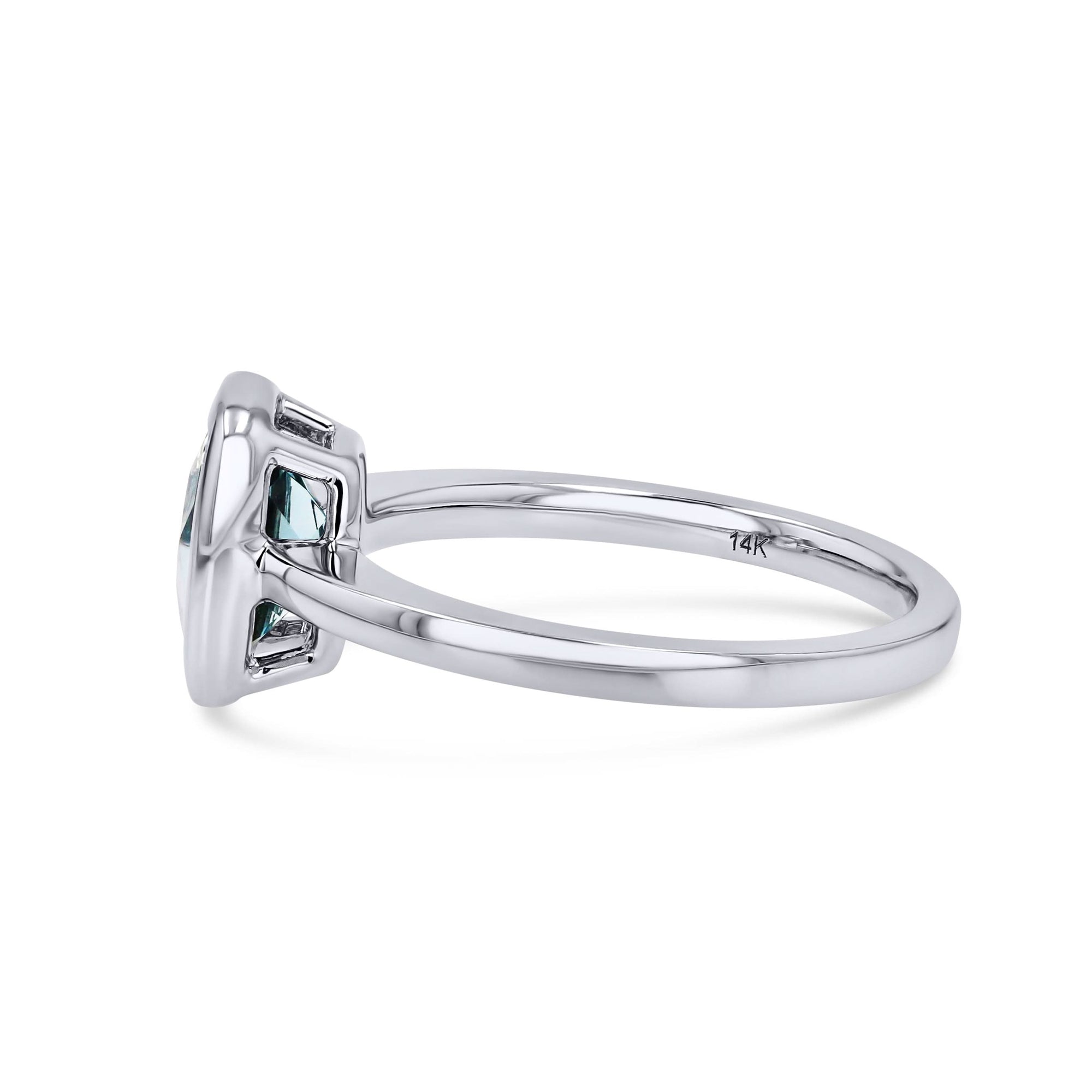 Aquamarine White Gold Bezel-Set Ring - Skeie's Jewelers