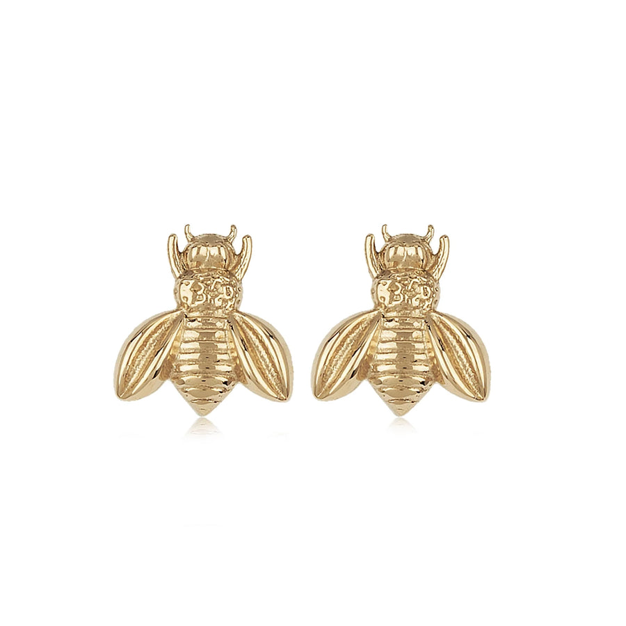 Yellow Gold Bee Stud Earrings by Carla | Nancy B.