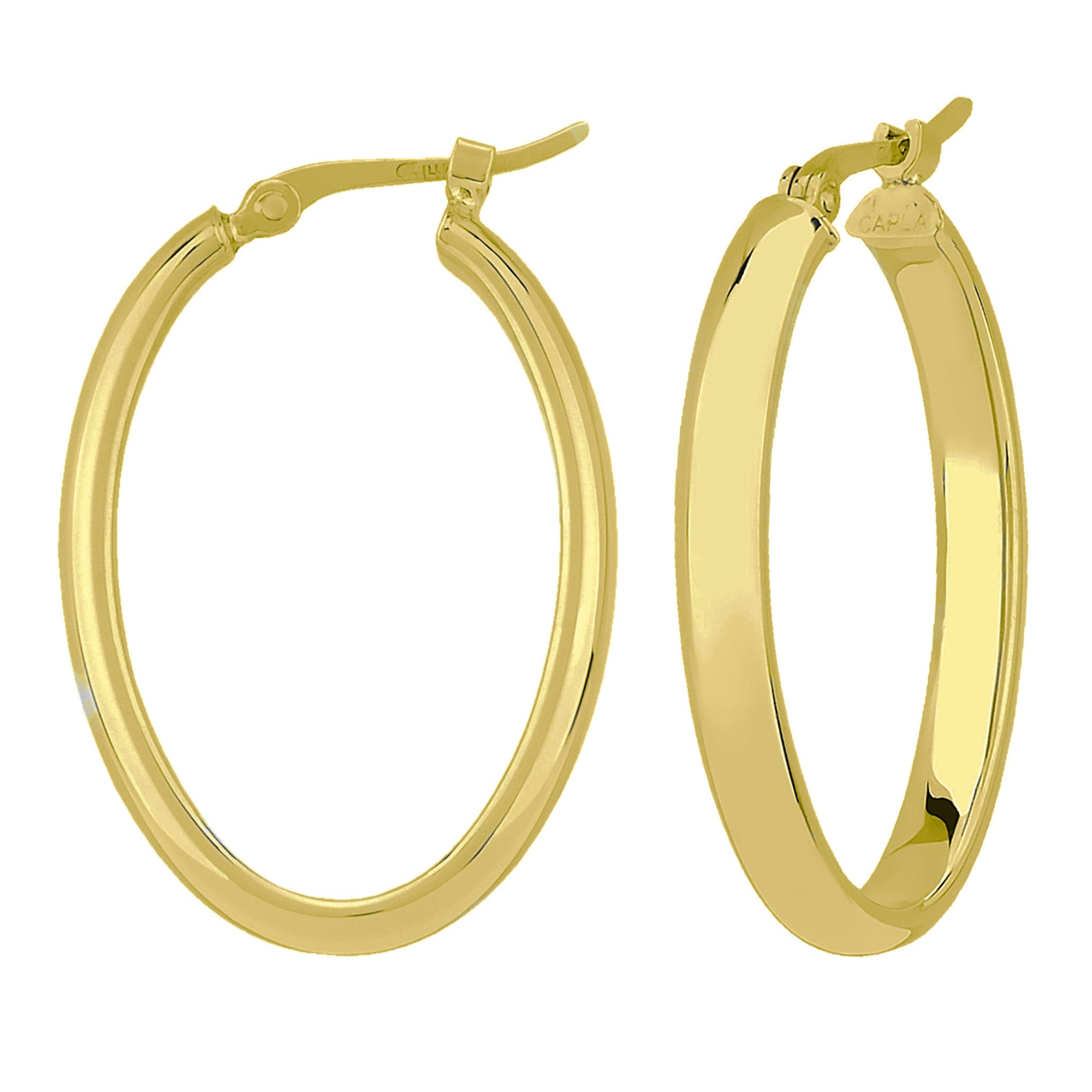 14k Oval Tube Hoops by Carla | Nancy B. - Skeie's Jewelers