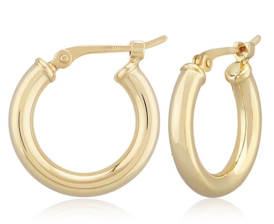 Yellow Gold 2.5mm Tube Hoops by Carla | Nancy B. - Skeie's Jewelers