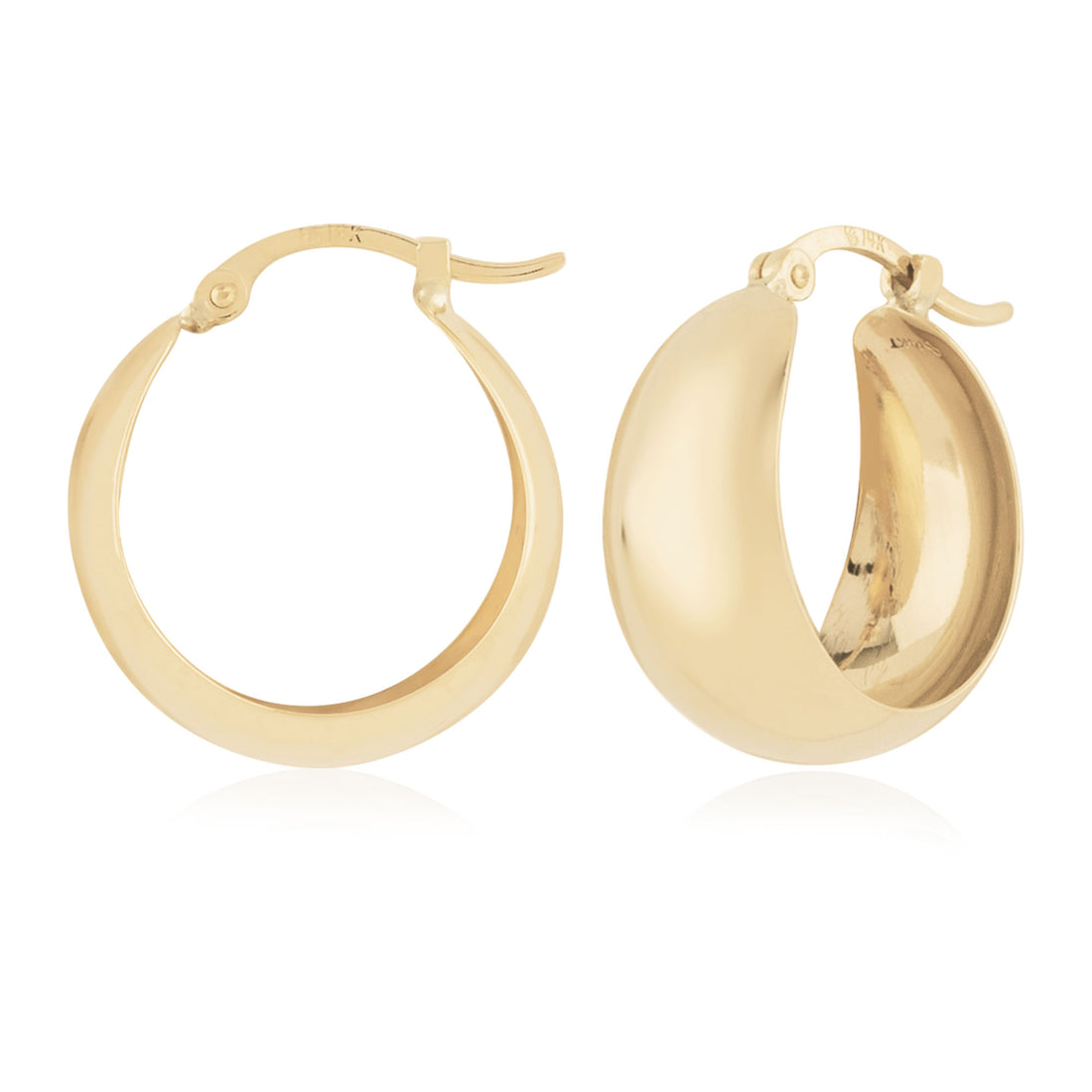 Hollowed out Gold Hoops