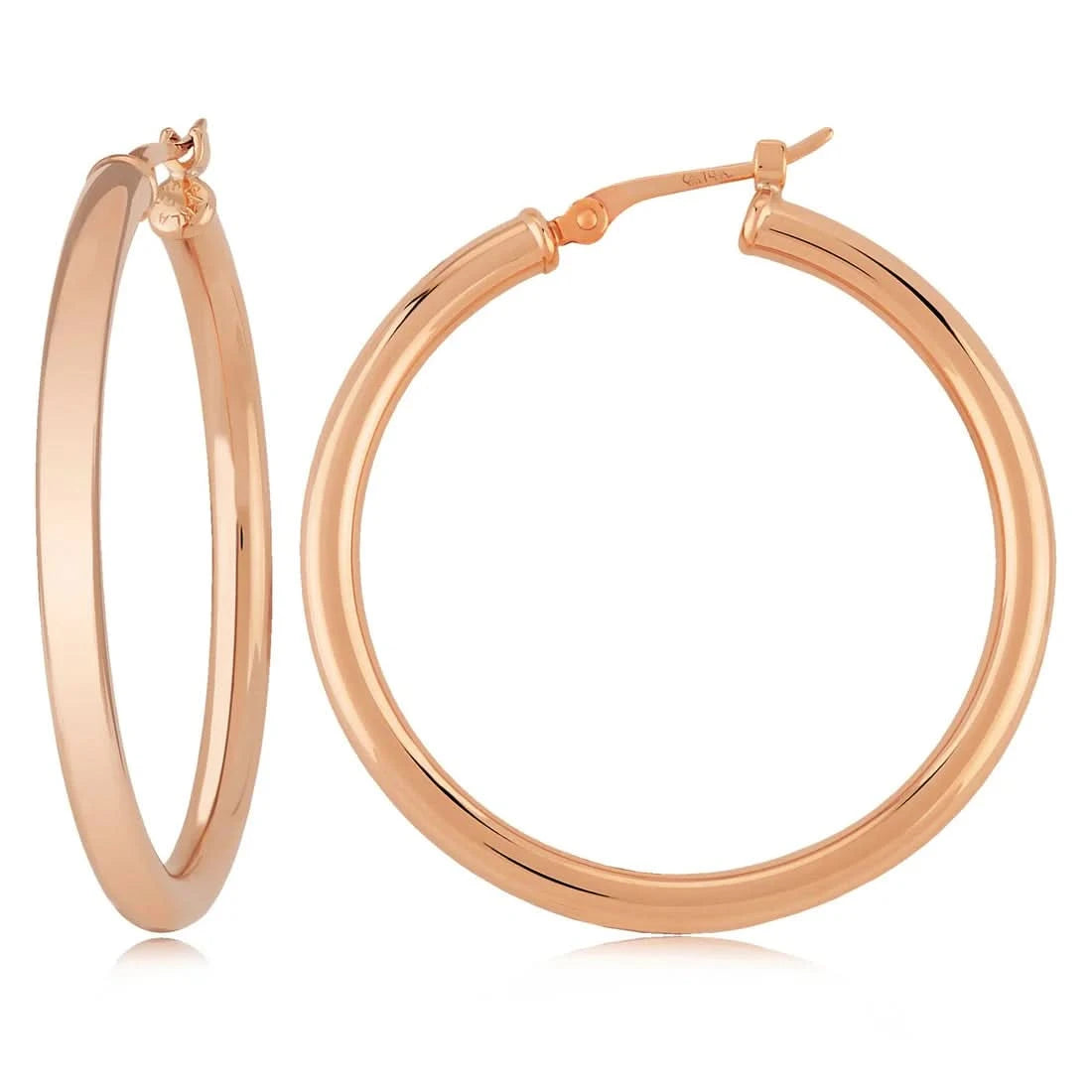Rose Gold 2.5mm Tube Hoops by Carla | Nancy B. - Skeie's Jewelers