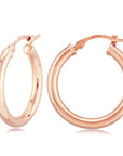 Rose Gold 2.5mm Tube Hoops by Carla | Nancy B. - Skeie's Jewelers