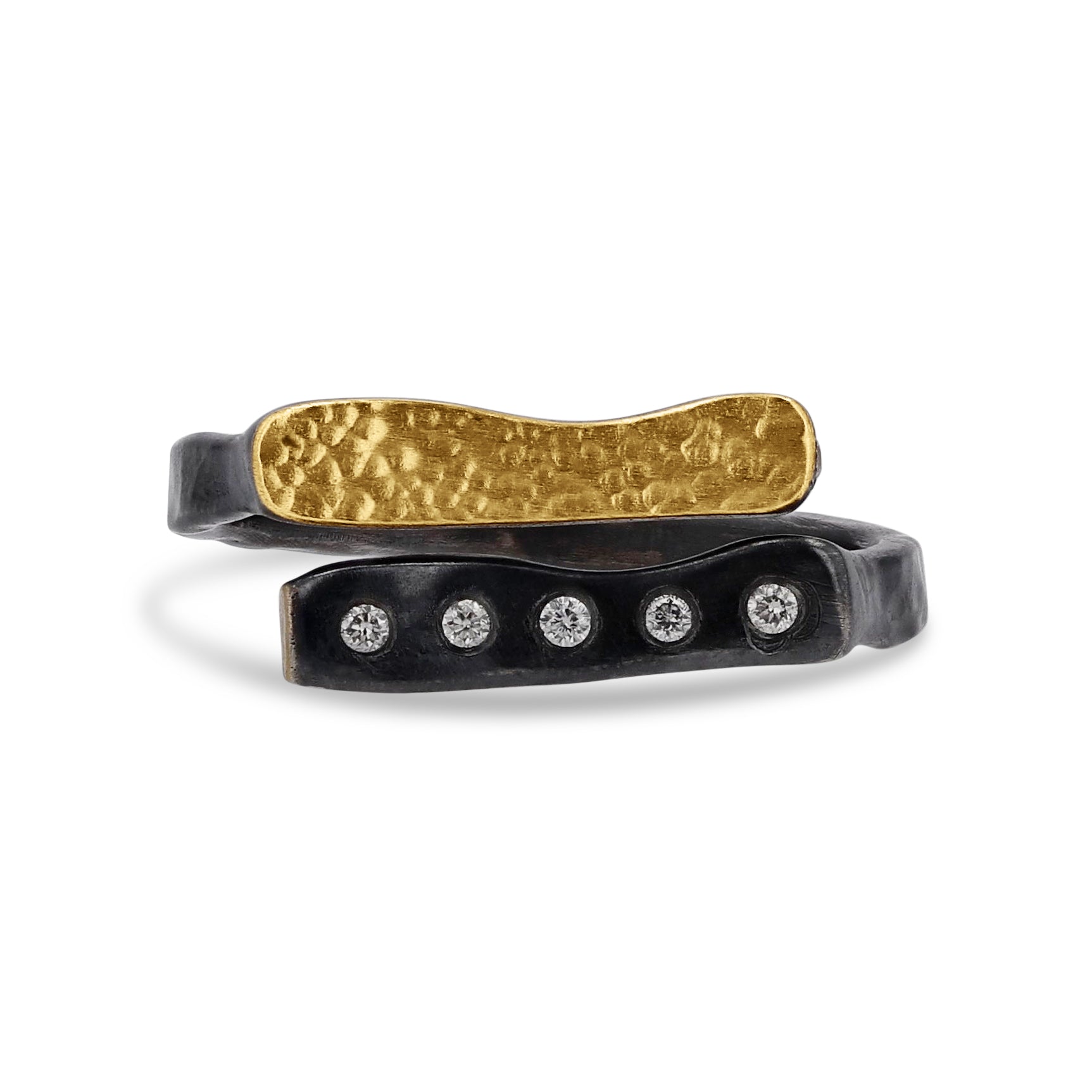 Lika Behar Oxidized Silver and Gold Wrap Around Stockton Ring - Skeie's Jewelers