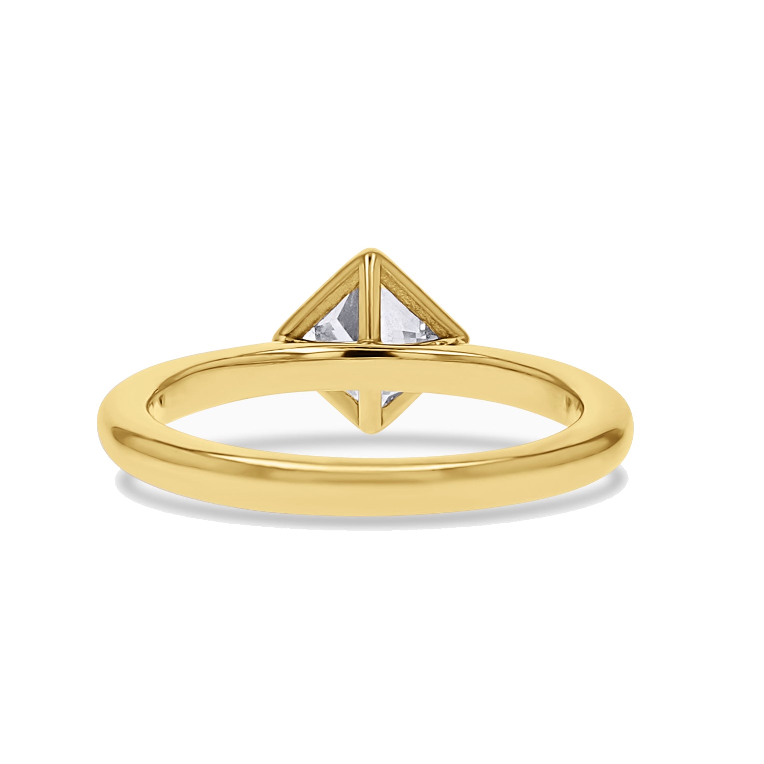 Princess Cut Diagonally-Set Bezel Engagement Ring - Skeie's Jewelers