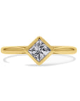 Princess Cut Diagonally-Set Bezel Engagement Ring - Skeie's Jewelers
