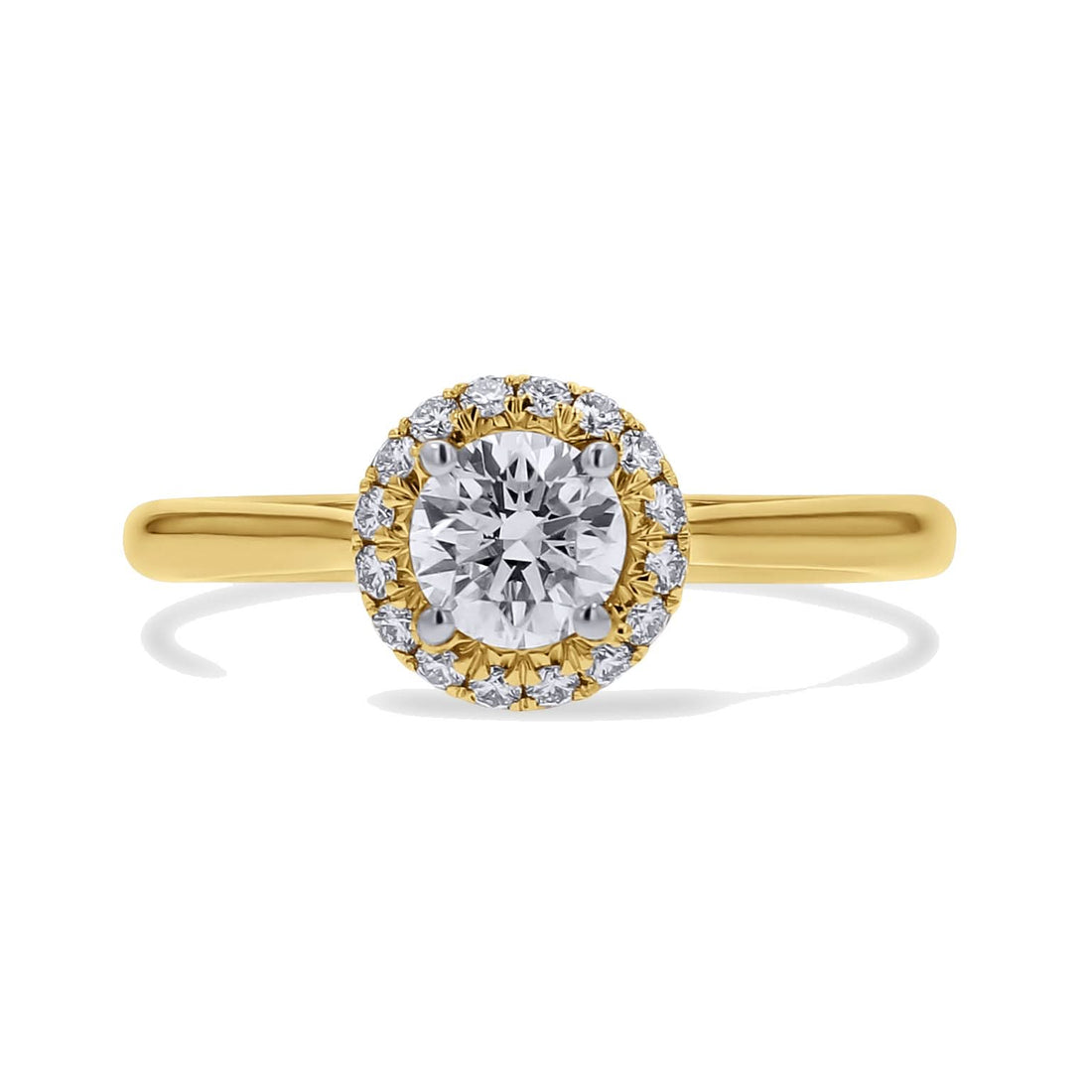 Halo-Set Diamond Engagement Ring