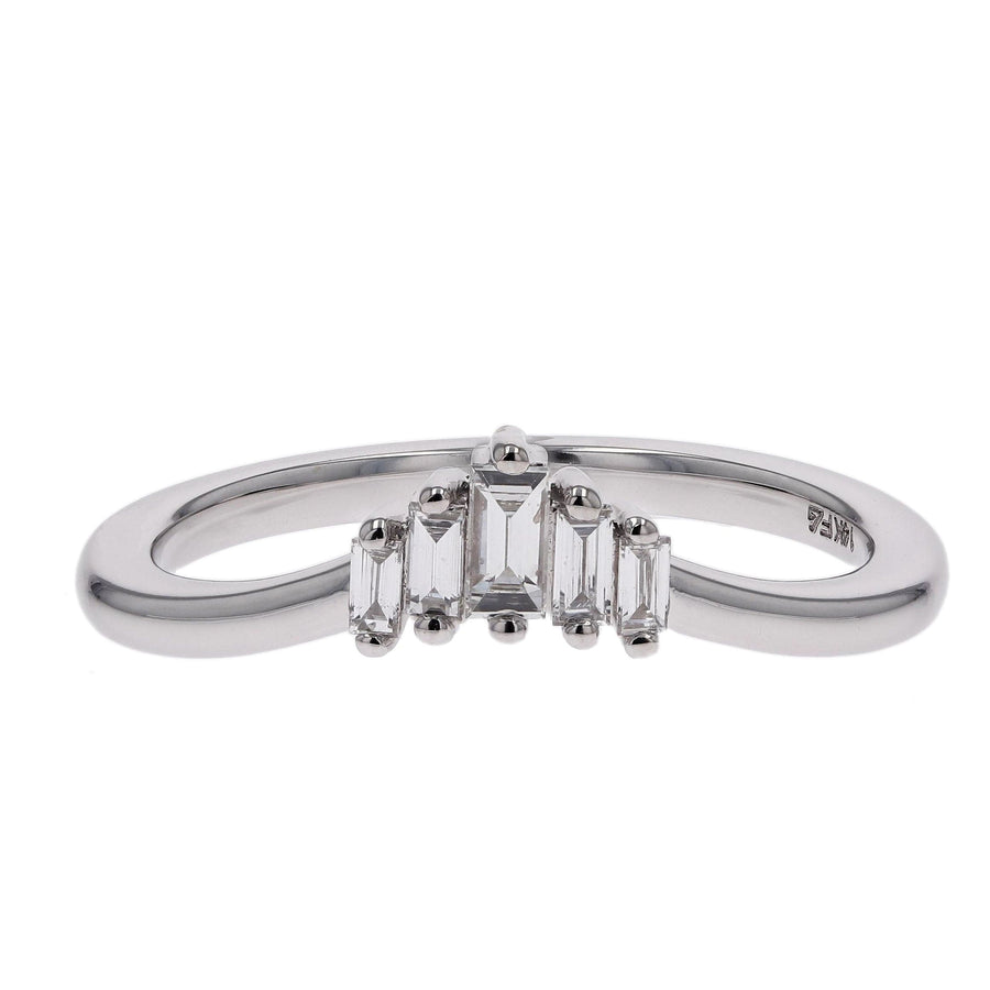 Frederick Goldman Contemporary Wedding Band with Diamond Baguettes - Skeie's Jewelers