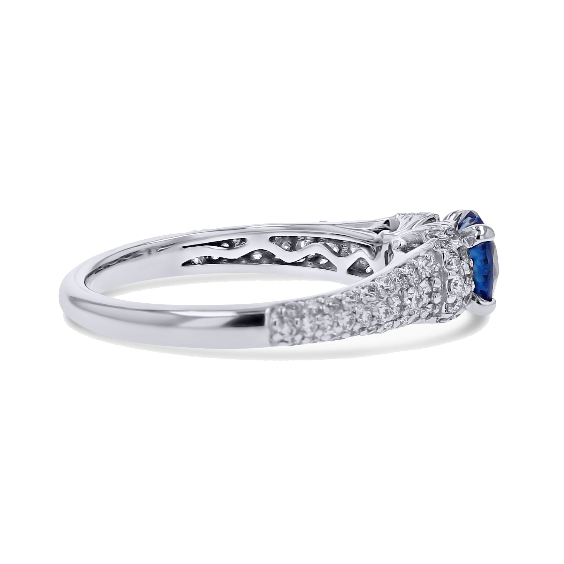 Sapphire Pave Diamond Ring - Skeie's Jewelers