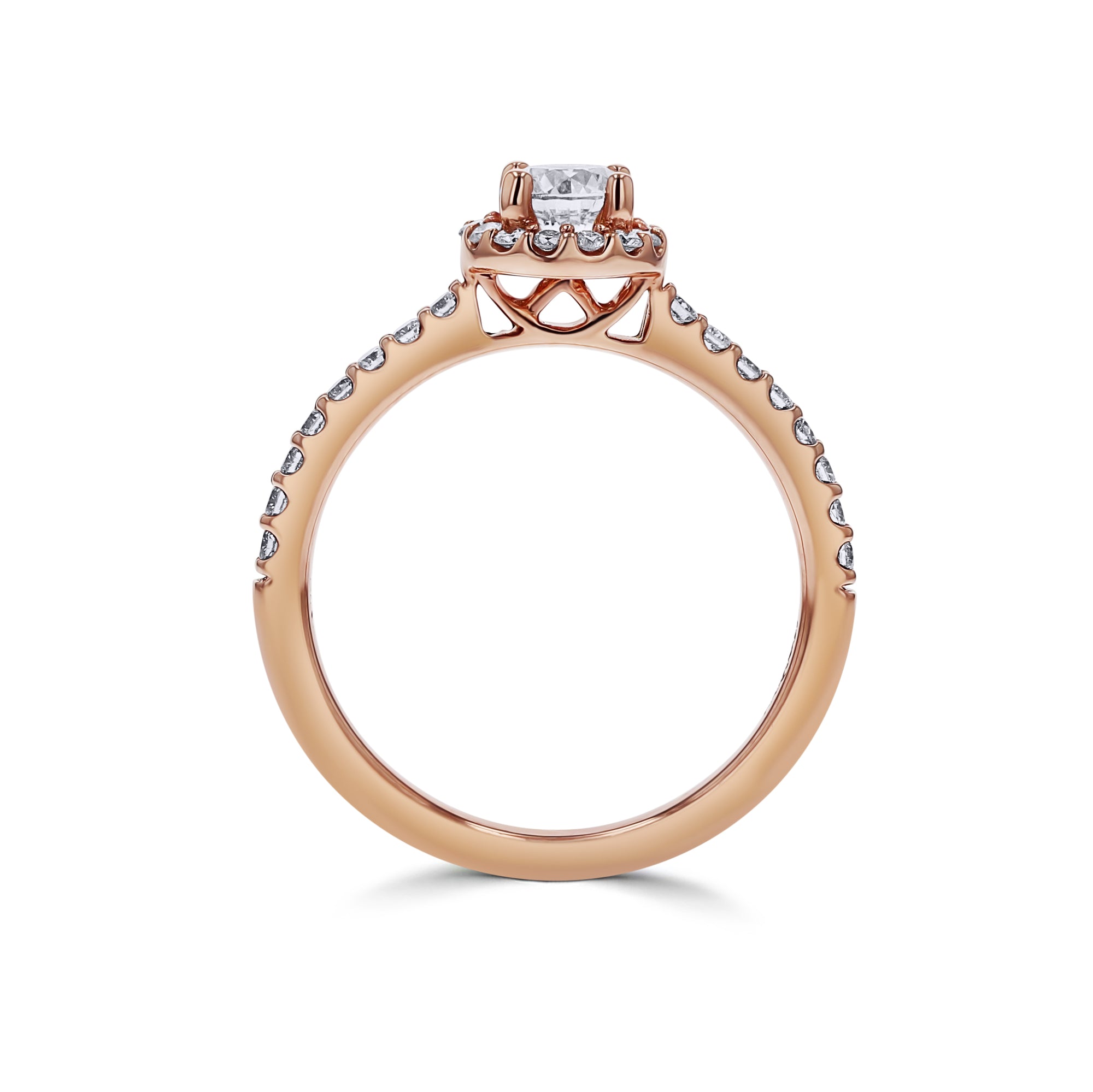 Rose Gold Round Halo Engagement Ring - Skeie's Jewelers