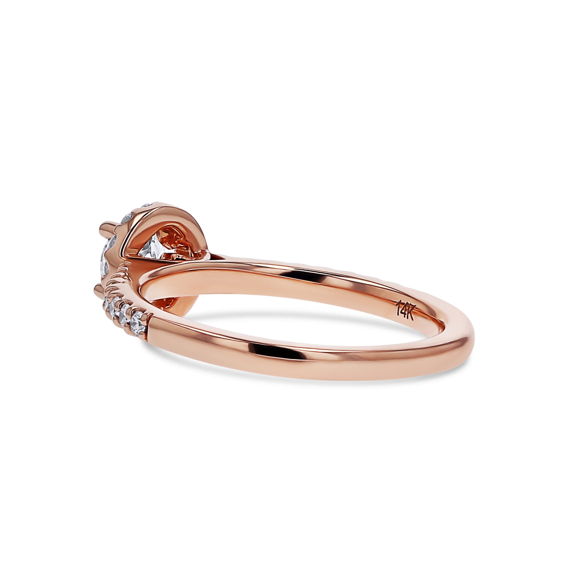 Rose Gold Round Halo Engagement Ring - Skeie's Jewelers