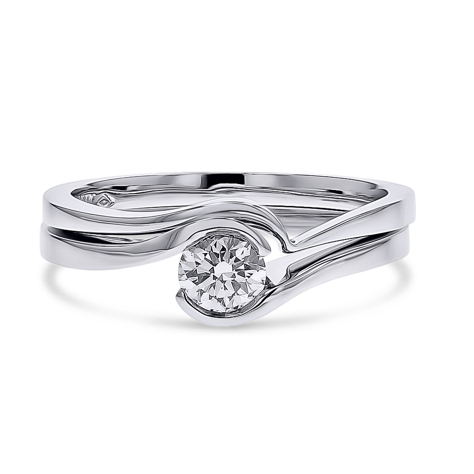 Diamond Swirled-Accent Bridal Set - Skeie's Jewelers