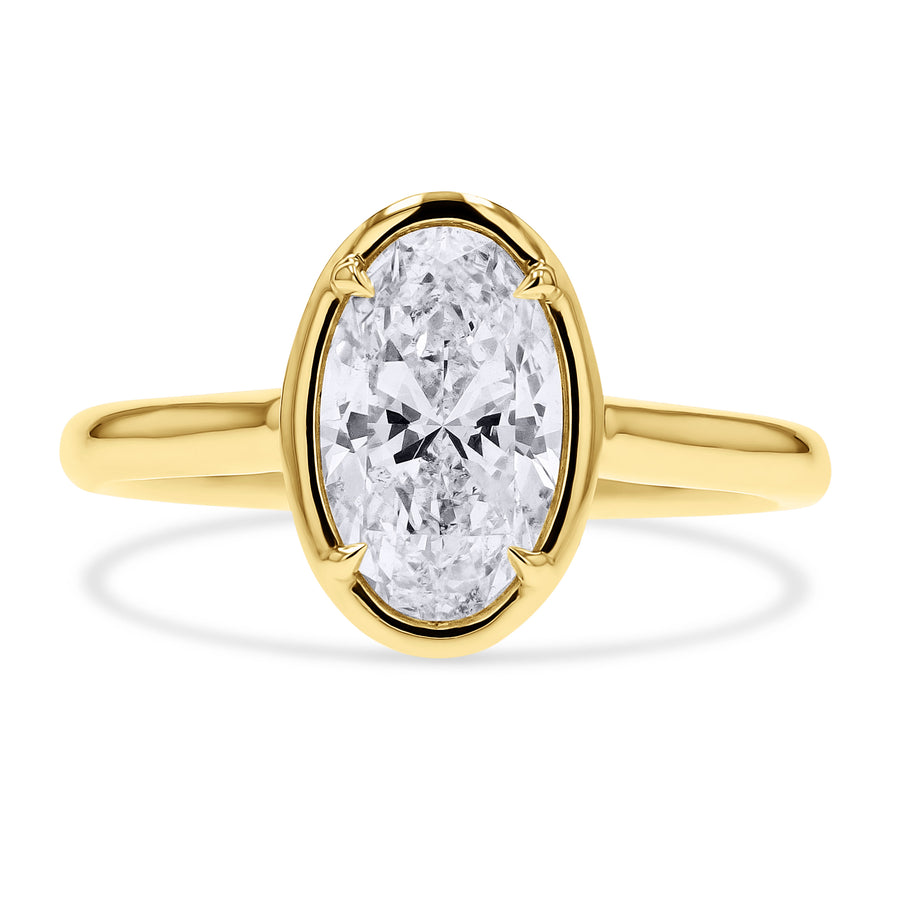 Rahaminov Bezel-Set Oval Diamond Engagement Ring