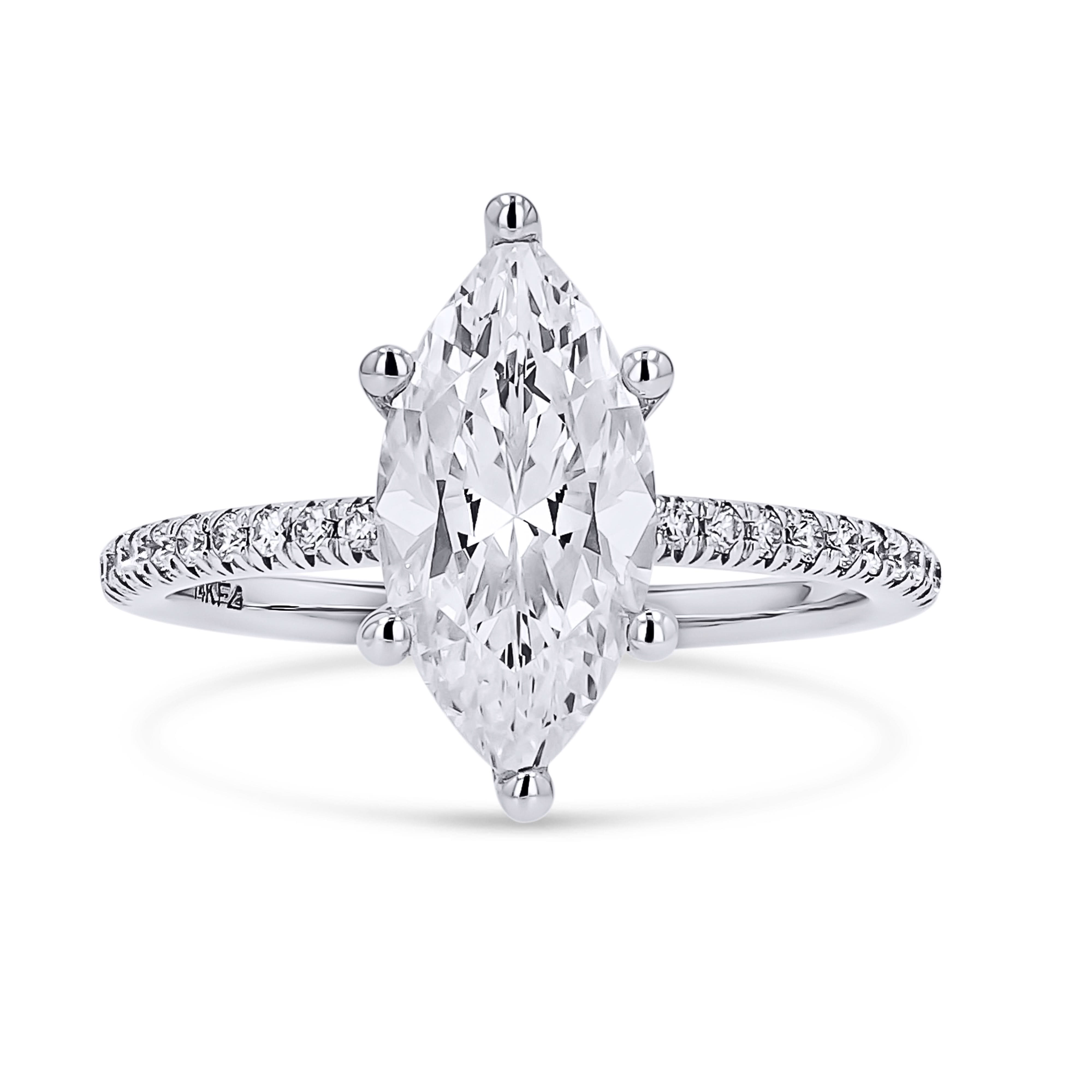 Frederick Goldman Diamond-Line Low Profile Engagement Ring