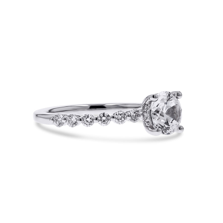 Single-Prong Diamond Engagement Ring