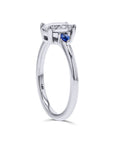Three-Stone Oval and Sapphire Engagement Ring - Skeie's Jewelers