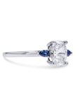 Three-Stone Oval and Sapphire Engagement Ring - Skeie's Jewelers