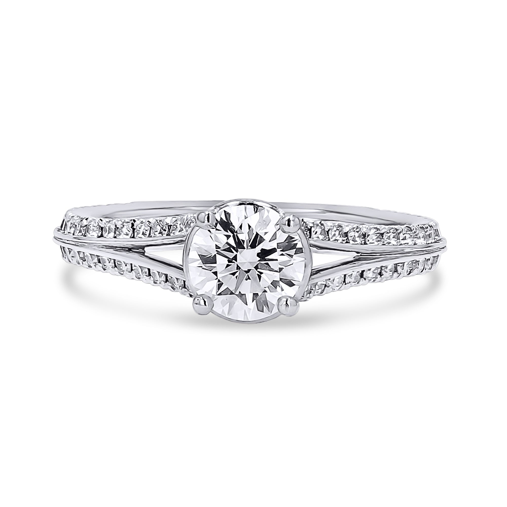 Diamond-Set Split Shank Engagement Ring - Skeie's Jewelers