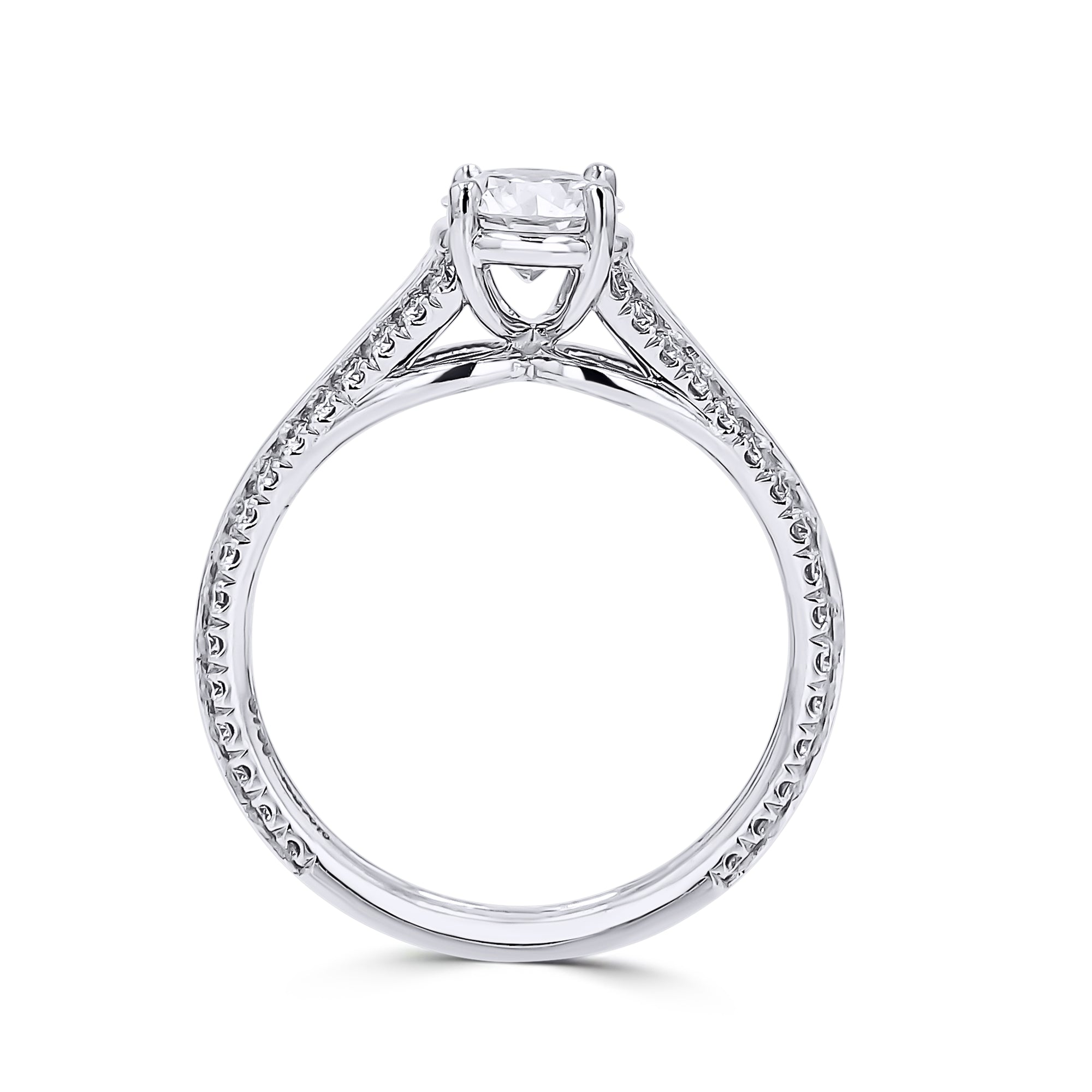 Diamond-Set Split Shank Engagement Ring - Skeie's Jewelers