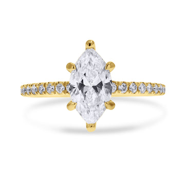 Lab-Grown Marquise Diamond Engagement Ring