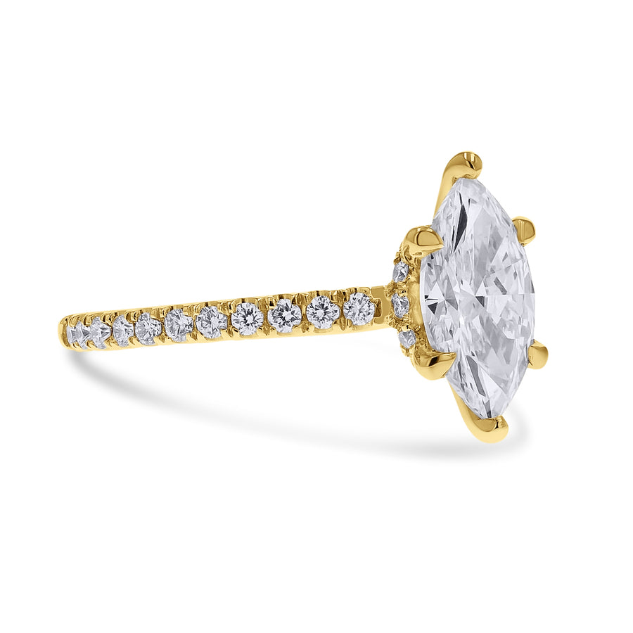 Lab-Grown Marquise Diamond Engagement Ring