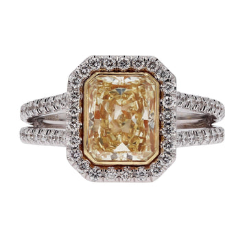 Joshua J Fancy Yellow Split Shank Engagement Ring - Skeie's Jewelers