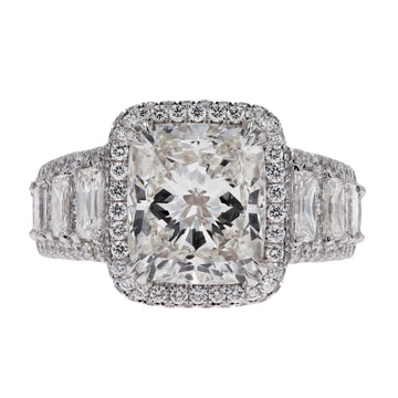 Joshua J Cushion Cut Pave Halo Engagement Ring - Skeie's Jewelers