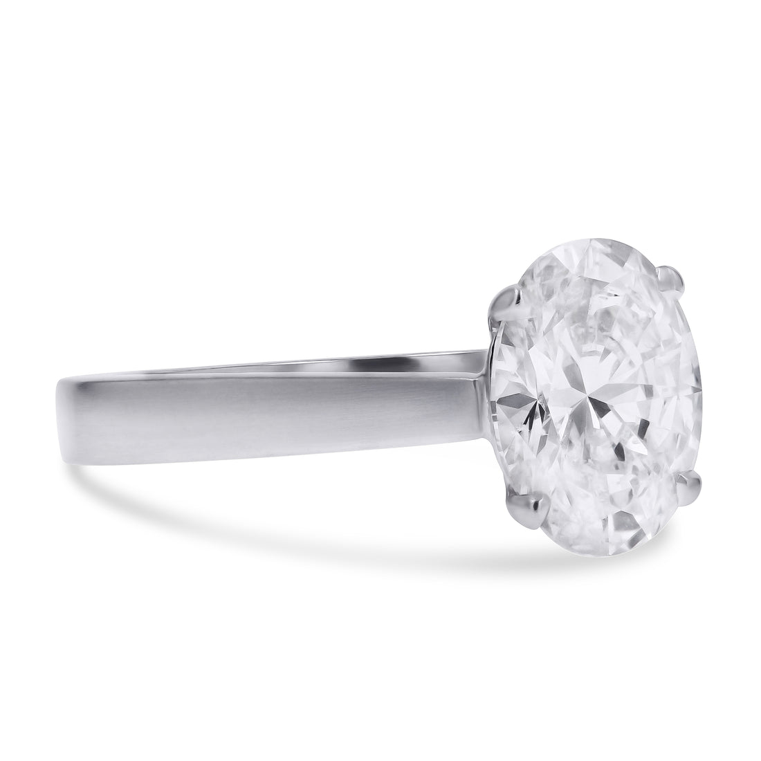 Oval-Cut Natural Diamond Solitaire