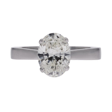 Satin White Gold Diamond Solitaire Engagement Ring - Skeie's Jewelers