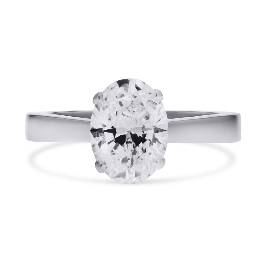 Oval-Cut Natural Diamond Solitaire