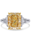 Radiant Fancy Yellow Three Stone Engagement Ring - Skeie's Jewelers