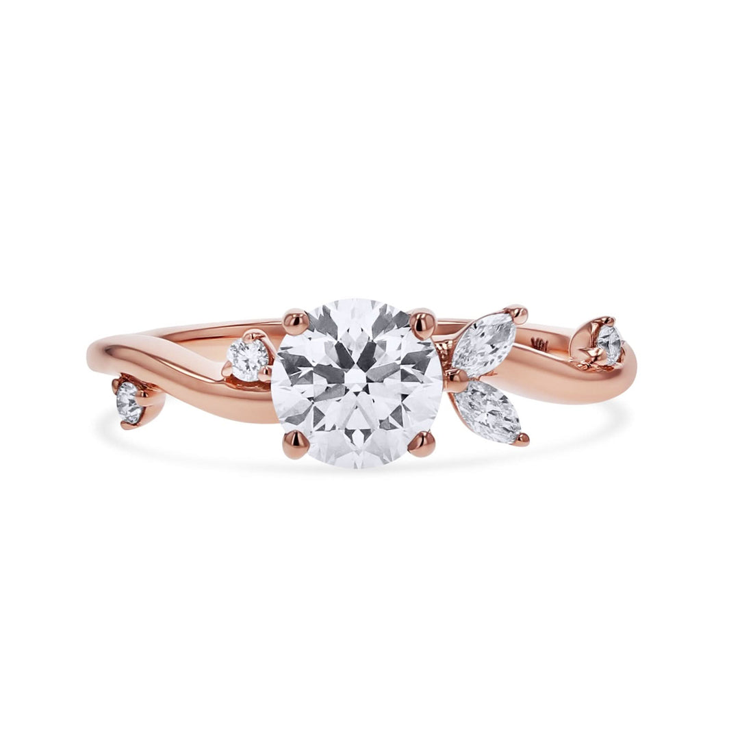 Vine Inspired Rose Gold Engagement Ring