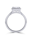 White Gold Bezel-Set Radiant Diamond Engagement Ring - Skeie's Jewelers