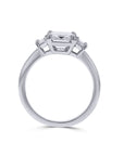 Platinum Emerald-Cut Three-Stone Diamond Engagement Ring - Skeie's Jewelers