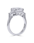 Platinum Square-Emerald Cut Three-Stone Diamond Engagement Ring - Skeie's Jewelers