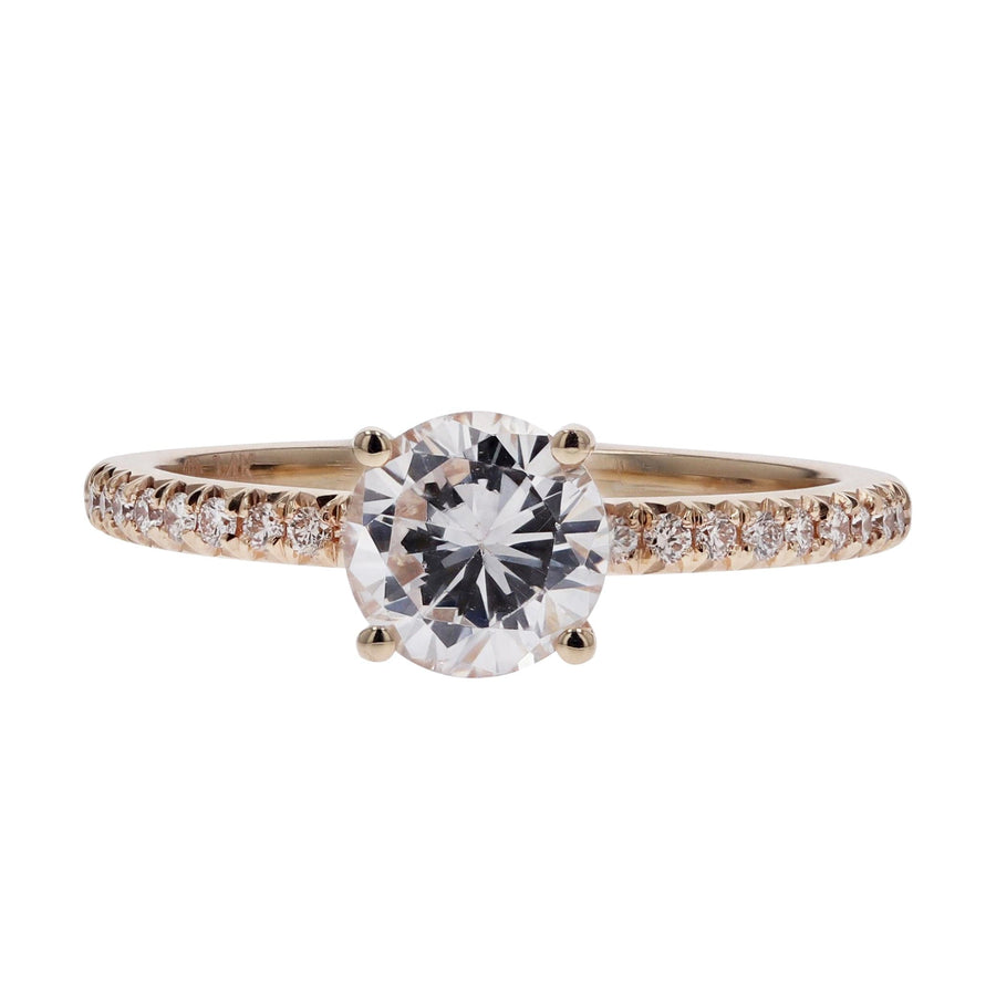Precision Set Petite Diamond Half-round Engagement Ring - Skeie's Jewelers