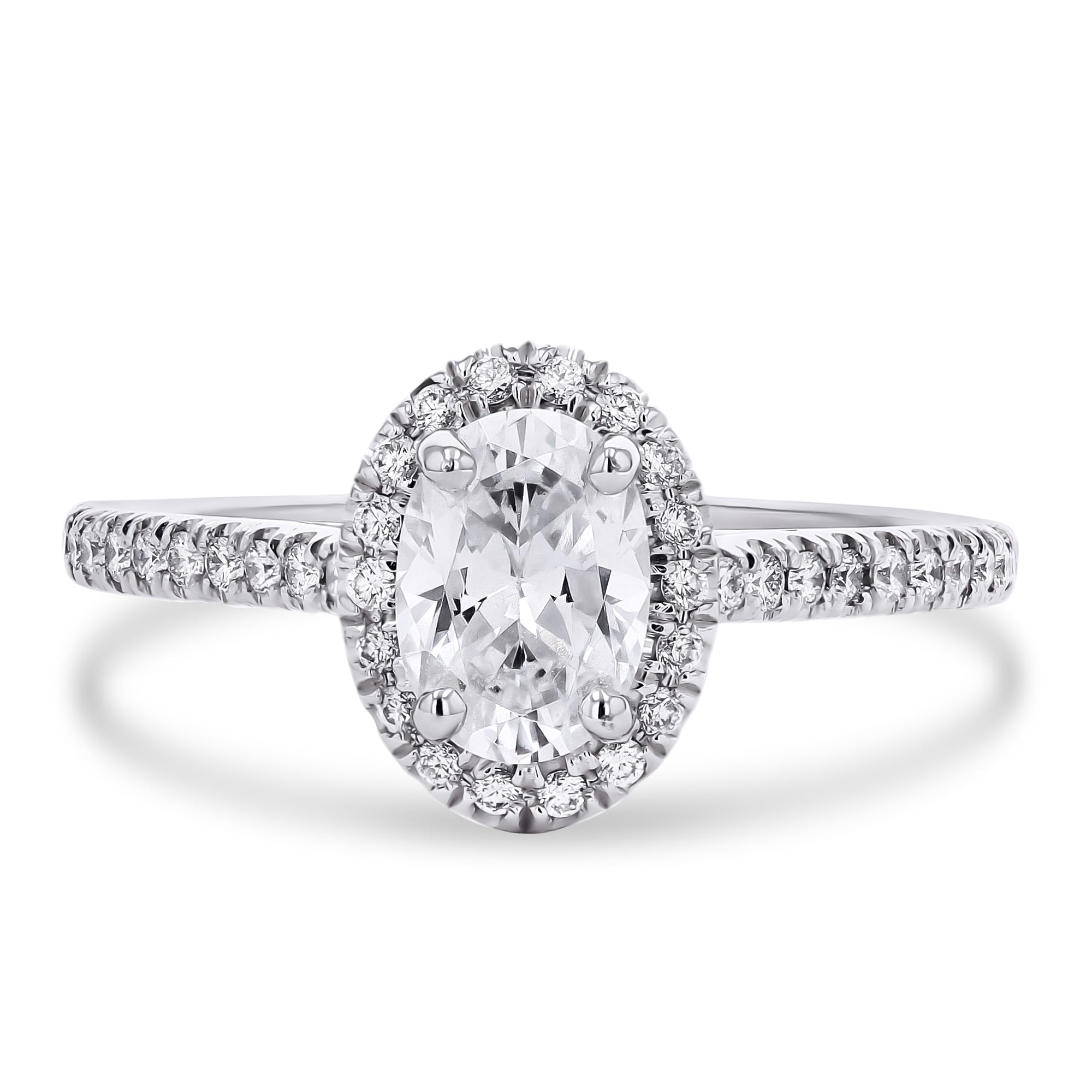 The Diamond Studded Oval Halo Ring - Skeie's Jewelers