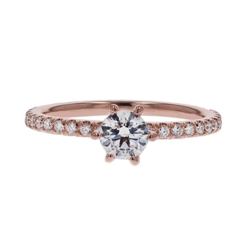 Six Prong Diamond Engagement Ring with Sidestones by Frederick Goldman - Skeie's Jewelers