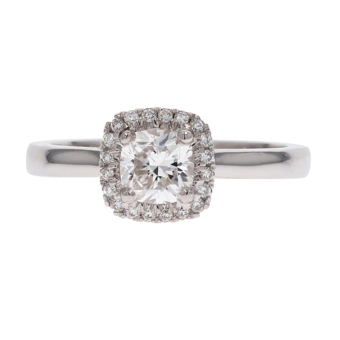 Precision Set Anna Cushion Cut Halo Diamond Engagement Ring - Skeie's Jewelers