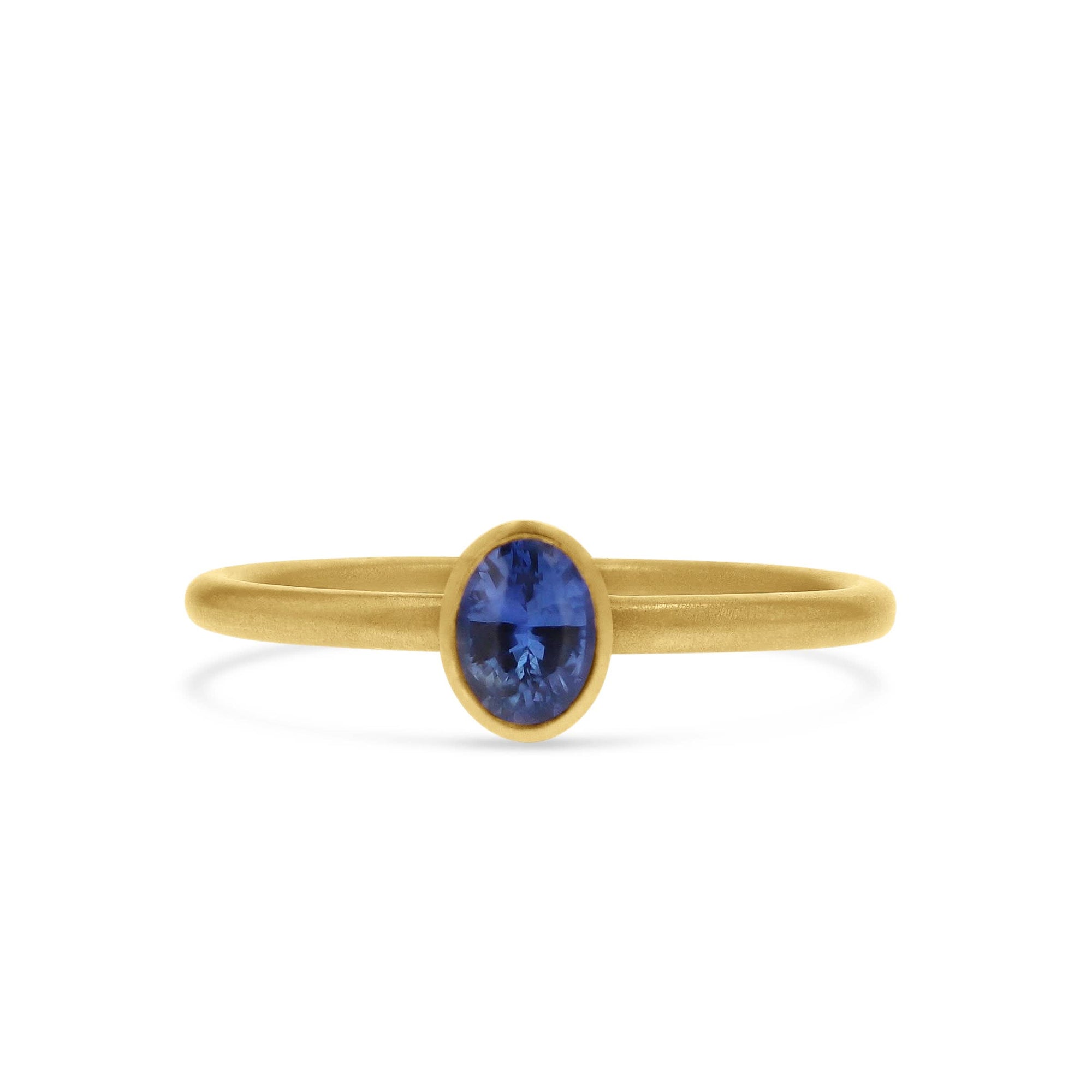 Blue Sapphire Bezel-Set Ring by Kimberly Collins - Skeie's Jewelers