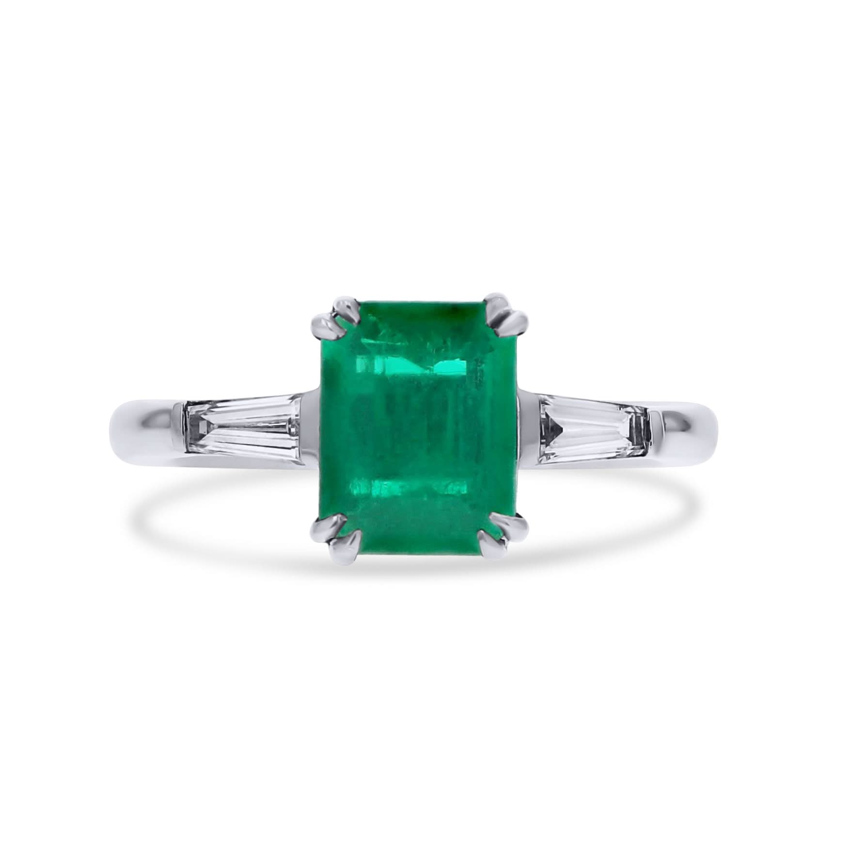 Three Stone Emerald Engagement Ring - Skeie's Jewelers