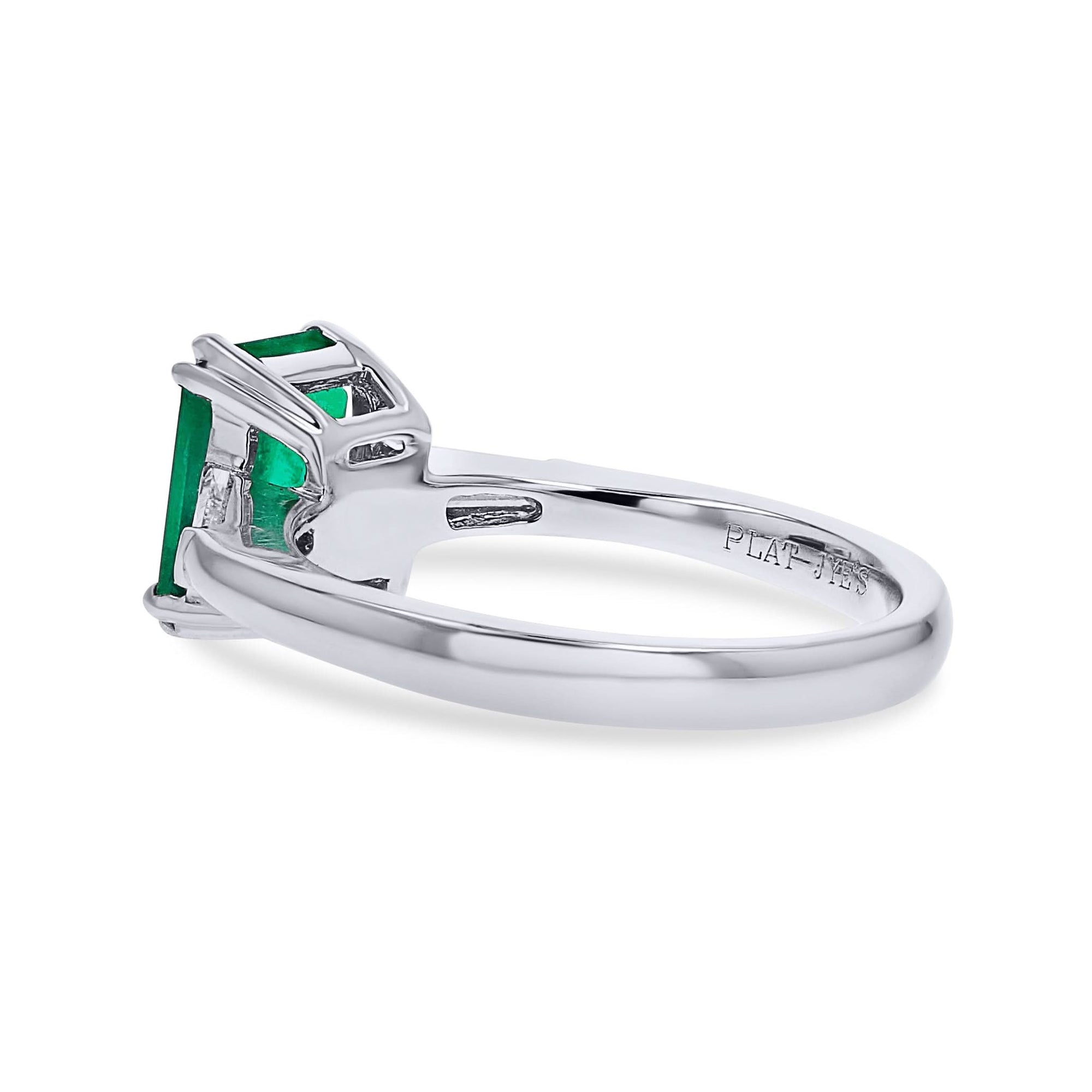 Three Stone Emerald Engagement Ring - Skeie's Jewelers