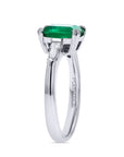 Three Stone Emerald Engagement Ring - Skeie's Jewelers