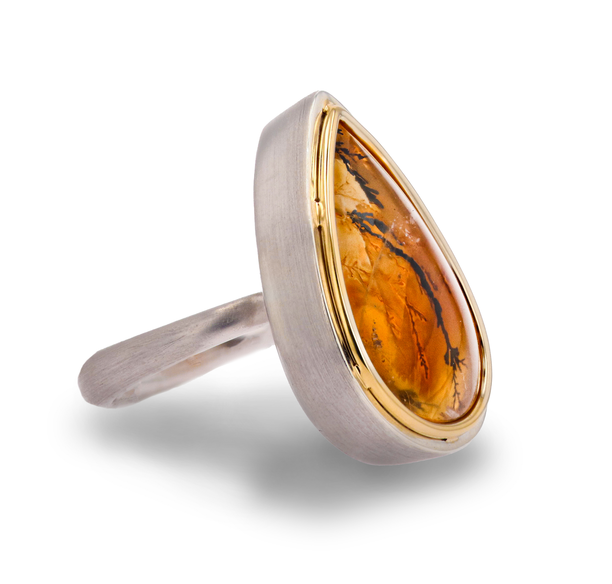 Tourmalinated Quartz Gem Drop Ring - Skeie's Jewelers