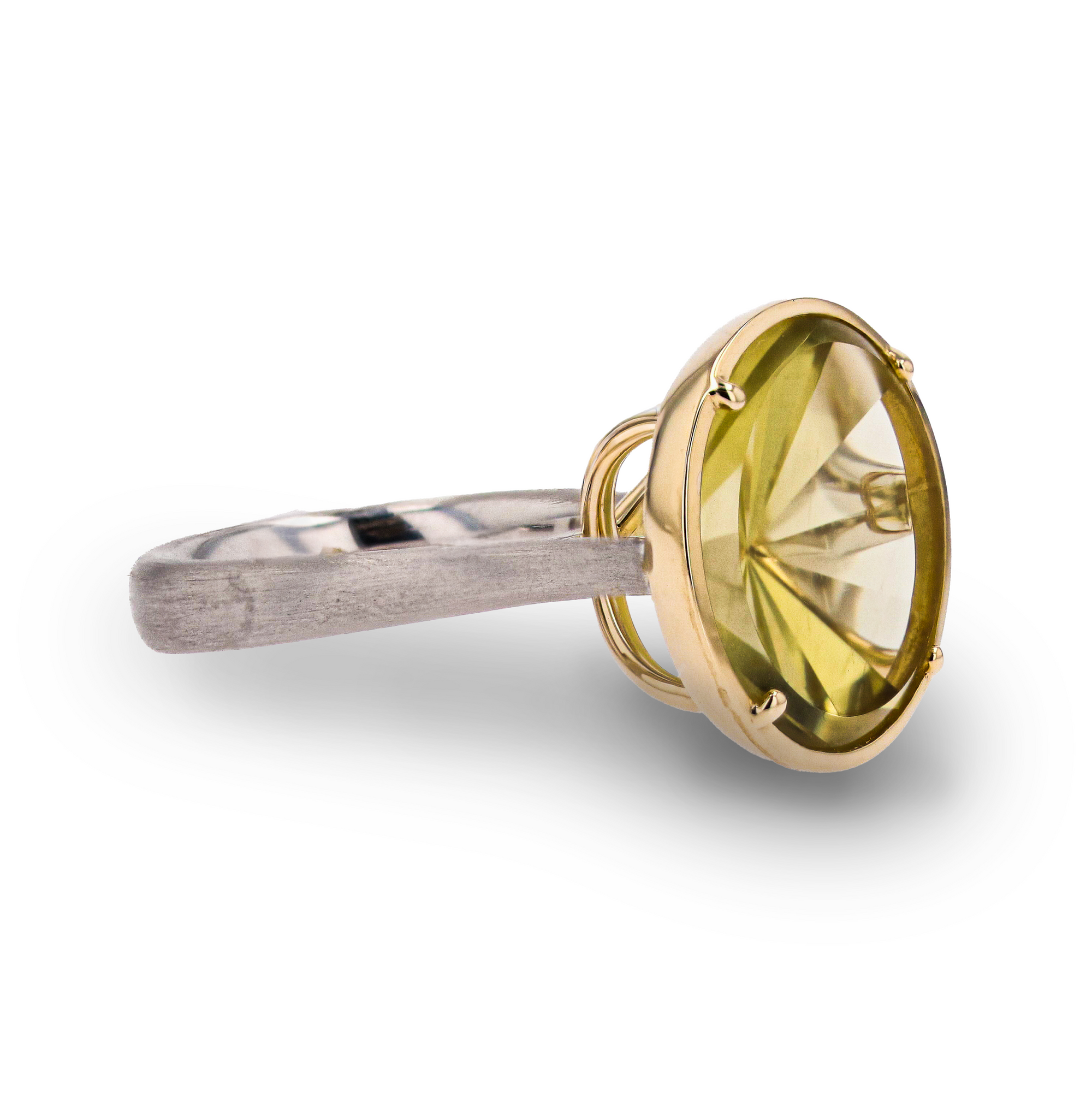Lemon Quartz Bridge Gem Drop Ring - Skeie's Jewelers