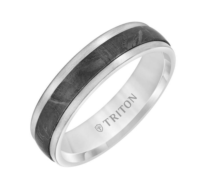 Step Edge Meteorite Center Men's Band - Skeie's Jewelers