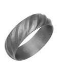Gray Tantalum Rope Inlay Flat Edge Men's Band - Skeie's Jewelers