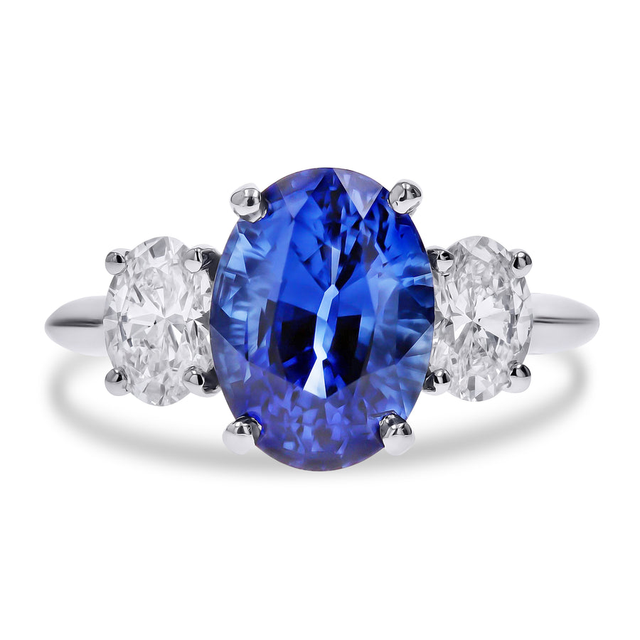 Sapphire and Diamond 3-Stone