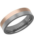 Dark Gray Tantalum and Rose Gold Square Edge Men's Band - Skeie's Jewelers