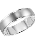 White Gold Satin-Center Men's Band - Skeie's Jewelers